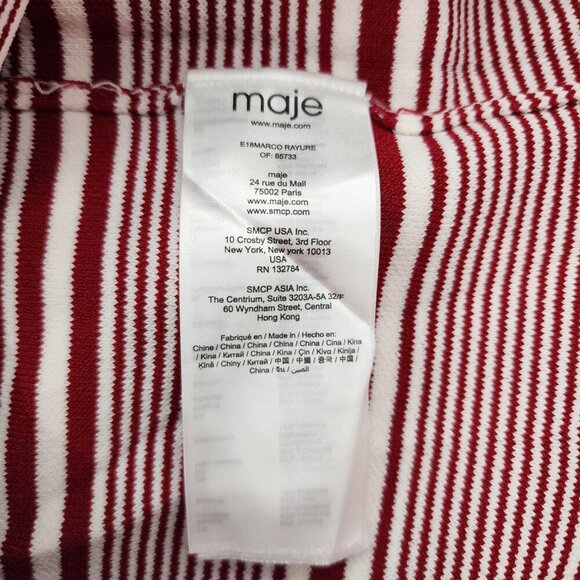 MAJE Marco Floral Embroidered Heart Striped Crewneck Sweater - Picture 7 of 7